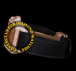 Montre Homme de Luxe avec Cadran Carré Moissanite Semi-Sertie, Chiffres Romains Noirs et Bracelet en Cuir Noir – Qualité Supérieure - Product Image 4