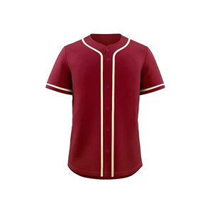 Maillot de baseball imprimé OEM pour homme, maillots de baseball rouges, design USA, design personnalisé, maillot de softball unisexe, court et respirant - Product Image 1