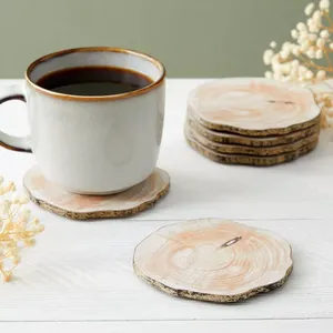 Top Quality Wooden Coasters Handmade Natural Wood Drink <b>Mats</b> for Home Cafe Restaurant and Hotel Wholesale Price - Product Image 2
