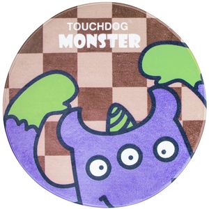 Cartoon Three-Eyed Monster Rounded <b>Cat</b> Dog <b>Mat</b> for Pets - Product Image 1