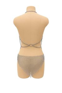 Silver Plated Stainless Steel Chainmail <b>Dress</b> Set Modern Customized Shape Fashion Armor Outfit Welded Metal Craft - Product Image 3