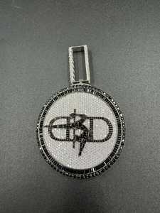 Pendentif rond en moissanite noir et blanc, médaillon serpent, luxe, hip-hop, argent sterling 925, bijoux fins, pendentifs et breloques - Product Image 2