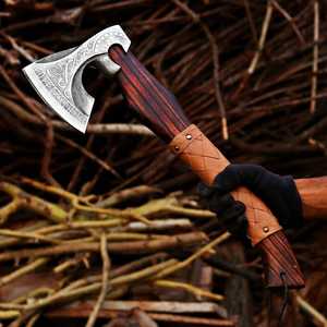 Customized Handmade High Quality DIY Grade Viking Hatchet High Carbon Steel Tomahawk <b>Axe</b> OEM Wooden <b>Handle</b> THEWIZ CRAFTS 3-Year - Product Image 5