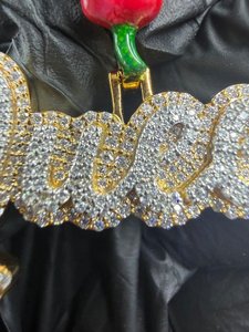 Colgante Personalizado con Nombre en Letras, Diamante Moissanita VVS, Plata Bicolor Bañada en Rodio, Flor 3D, Joyería Hip Hop - Product Image 5