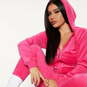 Womens Velvet <b>Velour</b> 2 Piece <b>Tracksuit</b> Lounge Set Outfits Sweatsuit Zip Up Hoodie Sweatshirt Sweatpants with Pockets - Product Image 6
