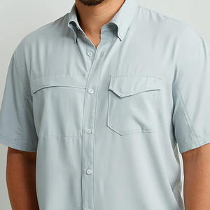 T-shirt de pêche pour homme, logo personnalisé, séchage rapide, UPF 50+, fermeture à enfiler, couleur et taille personnalisables - Vêtements de pêche en gros - Product Image 5