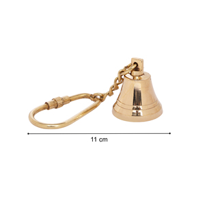 Shubham Handmade Solid Nautical Brass Bell Keychain Keyring For Bike Keychain For <b>Car</b> Brass Keychain Perfacte Vintage <b>Gifts</b> Gold - Product Image 2