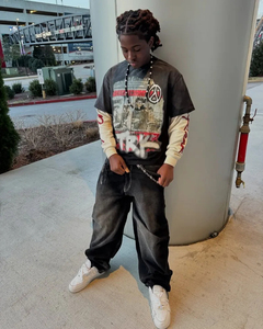 Camiseta Oversize Y2K con Logo Personalizado para Hombre, Estampado de Letras, Estilo Casual Holgado, Conjunto de Dos Piezas, Tendencia Streetwear 2026 - Product Image 4