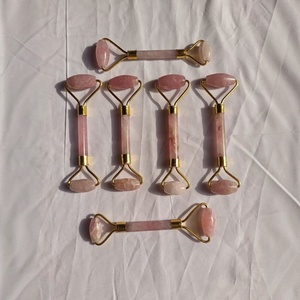 Luxury Rose Quartz Eco-Friendly Carved Engraved Beauty Roller Natural Crystal Skincare <b>Tool</b> Cambay Art Wholesale Exporter - Product Image 3