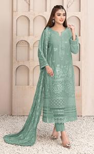 Salwar Kameez Midi Moderno Semisentado de Georgette Sintético Bordado para Mujer, Ideal para Bodas, Diwali y Fiestas - Product Image 5