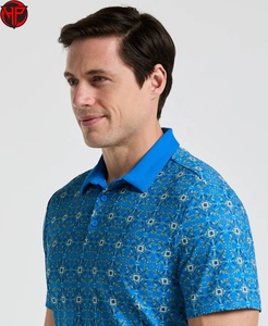 Chemise de golf décontractée pour homme, imprimée, à manches courtes, séchage rapide, respirante, en polyester et élasthanne tricoté, avec logo brodé, taille XS - Product Image 6