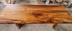 The Exotic of Wood Slab Grains and Styles <b>Dining</b> Room Furniture with Live Edge Suar Wood Natural Slabs <b>Dining</b> <b>Tables</b> - Product Image 5