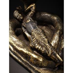 14 \ "Sculpture originale en laiton de Shesha-Shayi Lord Vishnu par Shesha-Shayi oeuvre artisanale - Product Image 2