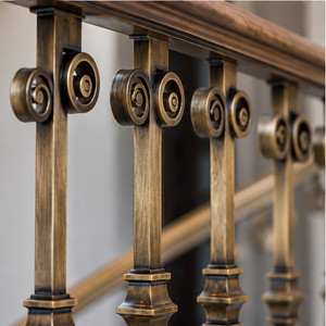 Heritage Bronze Railing <b>Handrail</b> Balustrade with Classic Scroll Accents for Luxury Hotels Villas Staircases and Balconies - Product Image 3