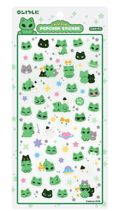 [Woeknya] Autocollants Popcorn – Nouveauté Woeknya : Feuille d'autocollants mignons Alien Cat Kawaii pour agenda, ordinateur portable, téléphone – Vente en gros - Product Image 1