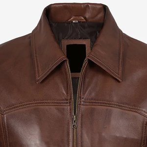Hot Selling Custom Logo Brown Collar jacket for men Vintage Leather men's jackets Jackets High Quality Winter Jacket Streetwear - Product Image 6