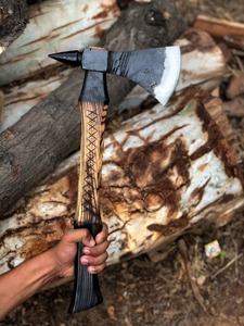 High Quality Industrial Grade Carbon Steel Blade Hatchet <b>Axe</b> Wood <b>Handle</b> Outdoor Forged Camping Tool with Protective Cover. - Product Image 1