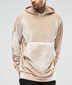 Latest Design Men's Clothing <b>Velour</b> Hoodies Drop Shoulder Oversized Jogger Running Velvet Pullover Hooded Winter Wear Breathable - Product Image 6