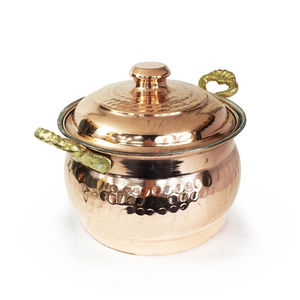 Casserole turque en cuivre martelé fait main, pot à soupe en aluminium personnalisé avec couvercle - Product Image 3