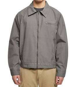 Veste de travail décontractée en jean avec logo personnalisé pour hommes, col rabattu, fermeture éclair, style ouvrier vintage, respirante et coupe-vent, hiver - Product Image 3