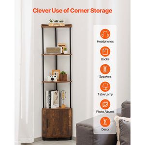 5 livelli LED luce e porta armadio Organizer alto angolo scaffale Stand stretta Rack con caratteristiche Premium - Product Image 4