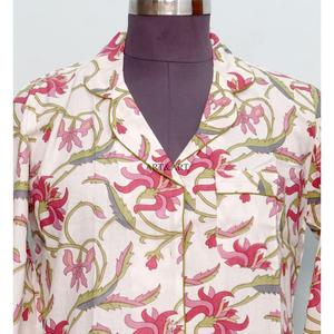 Indian Cotton Women's Midi Dress Hand Block Floral Printed Cute Vintage Style for Spring Winter Summer Casual Party Button - Product Image 3