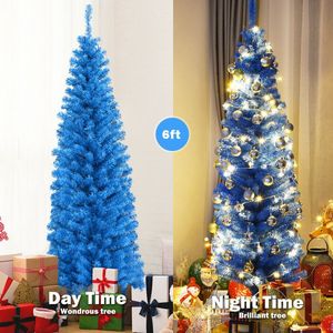 Albero di Natale Artificiale a Forma di Matita Non Illuminato, 1,8 Metri, con Supporto in Metallo per Decorazioni di Halloween - Product Image 6