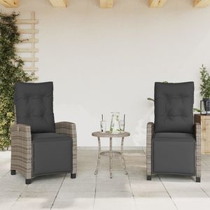 Juego de 2 Sillas de Jardín Reclinables Grises - Product Image 1
