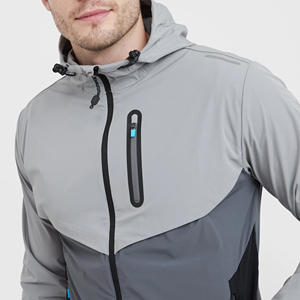Veste softshell décontractée pour homme OEM avec capuche, col montant et logo frontal, couleur/taille personnalisable, haute qualité - Product Image 5
