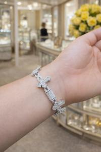 Moissanite Baguette Gothic Cross Infinity <b>Bracelet</b> Iced Out 925 <b>Sterling</b> <b>Silver</b> women's Her Everyday Wear Hip Hop Jewelry - Product Image 5