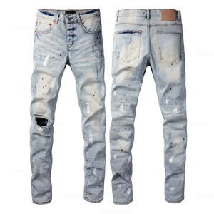 Jeans pour hommes uniques et tendance, coupe slim, denim extensible, personnalisez votre propre logo, fabricant professionnel - Product Image 6