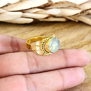 New Arrival <b>Boho</b> Floral Tribal Brass <b>Ring</b> Women 18k Gold Plated Vintage Gemstone <b>Ring</b> Wholesale/OEM/ODM Bohemia Third Party - Product Image 2