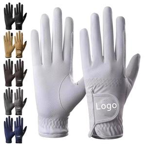 Gants d'équitation d'hiver de qualité supérieure en cuir de mouton respirant léger à doigts complets unisexe avec fermeture auto-agrippante pour la sécurité - Product Image 1