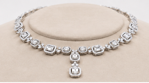 Women's Geometric Zircon Jewelry <b>Set</b> Necklace <b>Earrings</b> Ring <b>Bracelet</b> Rhodium Plated Luxury Wedding Party Gift - Product Image 3