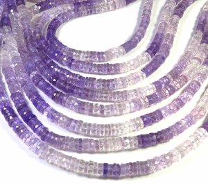 High Quality <b>Pink</b> Amethyst Faceted Gemstone Beads 16"Strand 7mm Heishi Shape Natural Amethyst Center <b>Drilled</b> Brazilian Beads DIY - Product Image 2