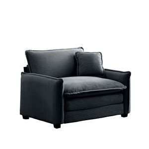 Comodo Divano Singolo in Velluto a Coste Grigio Scuro con un Cuscino per Soggiorno e Camera da Letto, Ideale per Diverse Occasioni - Product Image 5