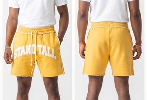 Shorts en molleton de coton épais et respirant pour homme, avec broderie de lettres, taille à cordon de serrage et poches latérales, style streetwear - Product Image 3