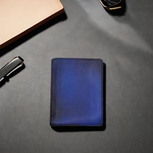 Carteras de Cuero Genuino Azules para Hombre, Logotipo y Diseños Personalizados, RFID, Múltiples Ranuras para Tarjetas, Forro Suave, Venta al por Mayor, Porta Tarjetas de Primera Calidad - Product Image 6