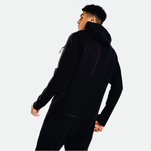 New Design 100% Cotton Customizable Men Winter Tech Fleece Quick Dry Breathable Regular Fit Full <b>Zip</b> <b>Hooded</b> Solid Streetwear - Product Image 2