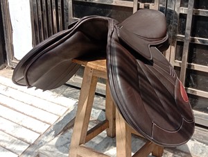 Nueva Silla de Montar Inglesa Profesional de Alta Calidad para Salto, de Cuero Genuino Duradero, Sillas de Montar de Contacto Cercano - Product Image 5