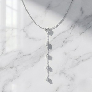 Collier station de luxe pour femme en or plaqué 9 carats avec diamants de laboratoire taille mixte sertis clos, 1,25 carat au total - Product Image 3