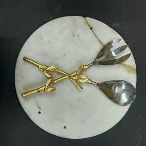 Fourchette de luxe en acier inoxydable plaqué or avec manche design, pour la découpe du fromage, écologique, vente en gros - Product Image 3