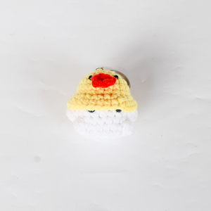 Llavero de pato hongo de ganchillo hecho a mano, patito amarillo amigurumi, colgante para bolso y mochila, arte puro, llavero artesanal - Product Image 1