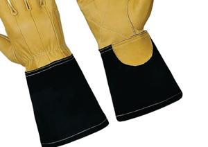 ถุงมือเชื่อมหนัง Holy Signs International HSI-0018 สีเหลือง นิ้วโป้งตรง ซับในผ้าฝ้าย ป้องกันการกระเด็นของโลหะหลอม - Product Image 3