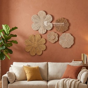 Bohemian Flower Shaped Rattan <b>Wall</b> Art Luxury Sunflower Edge Hanging Sculpture for Living Room & Bedroom Home <b>Decor</b> - Product Image 5