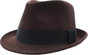 Chapeau Fedora en laine marron avec bande de ruban noir, unisexe, adulte, style formel, printemps, automne, style décontracté, 56-58 cm - Product Image 2