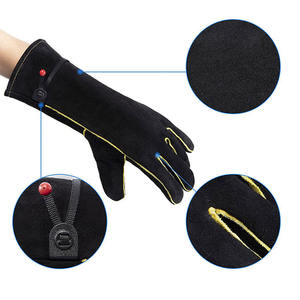 Gants de soudage en cuir de vache, résistants aux hautes températures, aluminisés, imperméables, anti-brûlures, pour l'hiver - Product Image 4