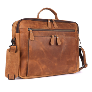 Top Quality Genuine Leather Laptop <b>Bag</b> For Office Use With Secure Zipper Closure And Spacious Pockets Available For Sale - Product Image 3