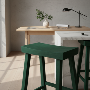 Taburete Alto de Barra, Redondo, de Madera de Caucho Sólida, Moderno, Minimalista, Mueble para el Hogar, Duradero y Ligero - Product Image 2