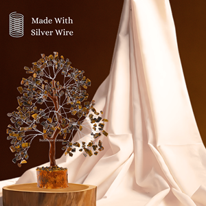 Árbol de la Vida de Cristal de Ojo de Tigre al por Mayor con Alambre Plateado, Piedras Curativas, Decoración para el Hogar - Product Image 3